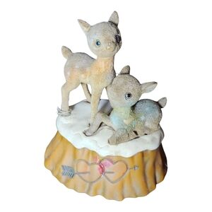 Enesco Deer Figurine with Heart and Arrow Design